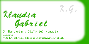 klaudia gabriel business card